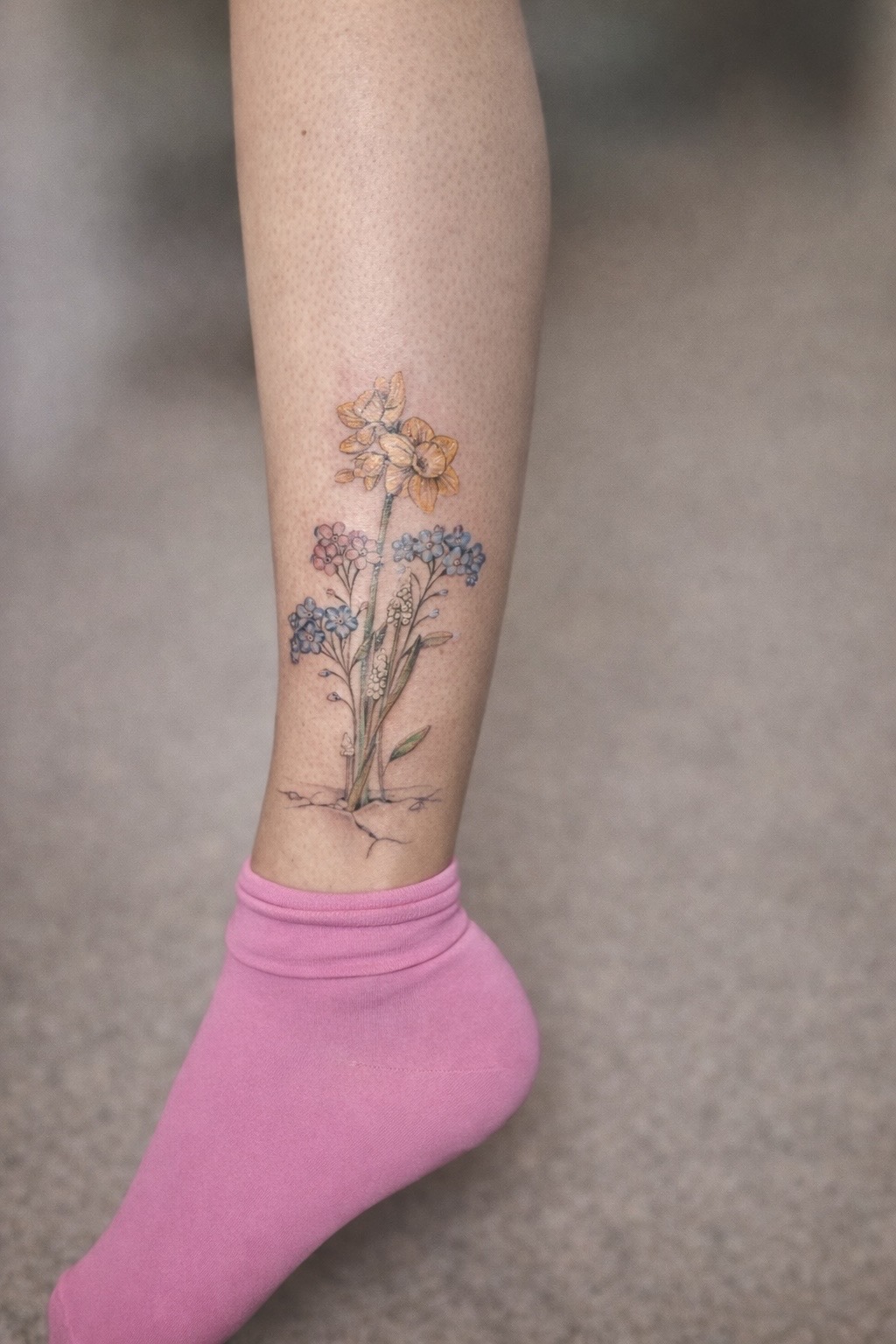 Fertig tätowierte Blumen